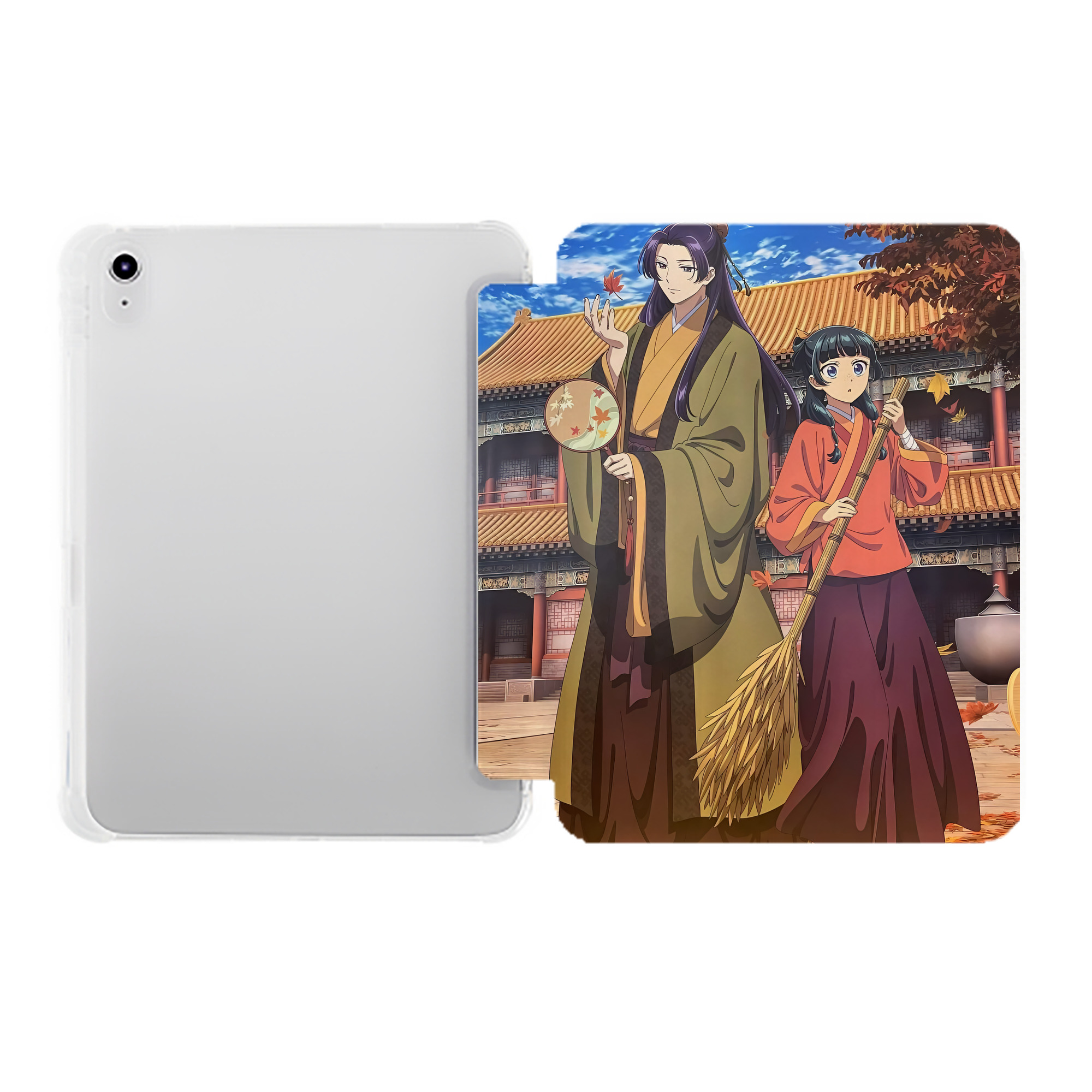 （画像用） 薬屋のひとりごと The Apothecary Diaries IPad ケース ペン収納付き 三つ折りスタンド PUレザー×シリコン 対応機種9.5/10.5/10.9インチ